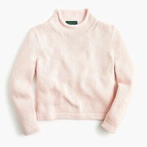 J. Crew Always Rollneck 100% Cotton Cropped Pink Sweater size S